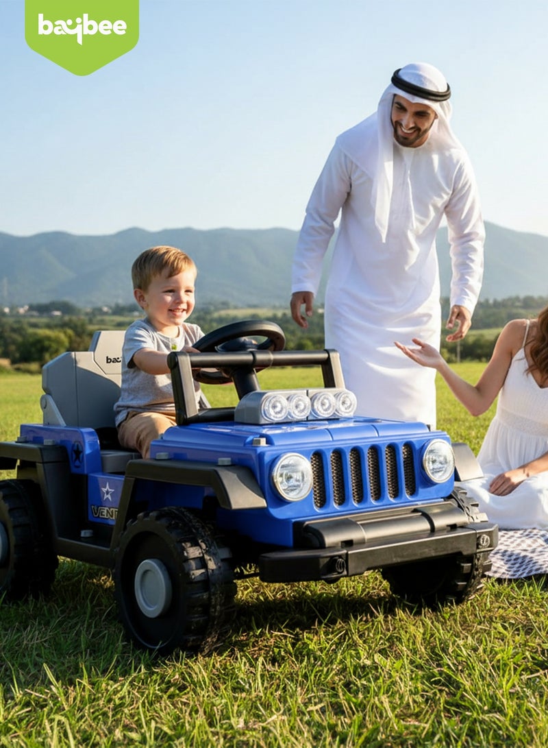 بيبي سيارة جيب كهربائية للأطفال Ranger 2 في 1 قابلة للتحويل، تعمل بالبطارية مع إضاءة RGB وموسيقى | سيارة أطفال كبيرة قابلة لإعادة الشحن | مناسبة للأطفال من عمر 2 إلى 6 سنوات – اللون الأزرق - Image 2